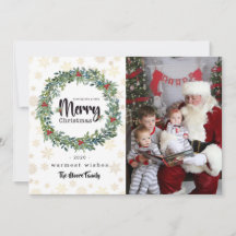 Tarjeta de Navidades fotográficos Golden Snowflake