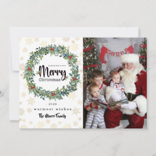 Festiva Tarjeta de Navidades fotográficos Golden Snowflake