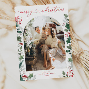 Festiva Tarjeta de Navidades fotográficos mínimos de calig