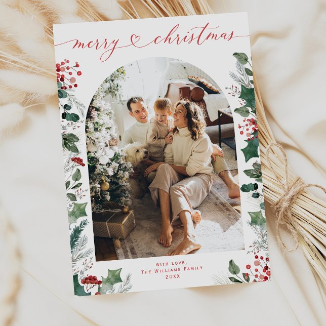 Festiva Tarjeta de Navidades fotográficos mínimos de calig (Subido por el creador)