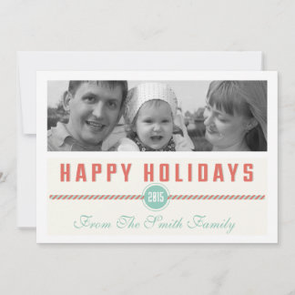 Festiva Tarjeta de Navidades fotográficos moderna y elegan