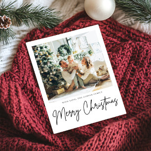 Festiva Tarjeta de Navidades fotográficos modernos y senci