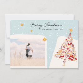 Festiva Tarjeta de Navidades fotográficos Neutrales de est