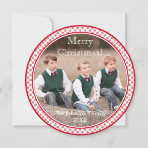 Festiva Tarjeta de Navidades fotográficos Peppermint Candy