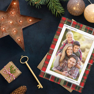 Festiva Tarjeta de Navidades fotográficos Pine Green Tarta
