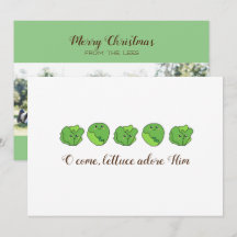Tarjeta de Navidades fotográficos planos "Lettuce