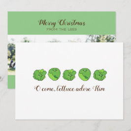 Festiva Tarjeta de Navidades fotográficos planos "Lettuce 