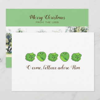 Festiva Tarjeta de Navidades fotográficos planos "Lettuce