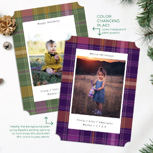 Festiva Tarjeta de Navidades fotográficos que cambian colo