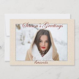 Festiva Tarjeta de Navidades fotográficos simple y elegant