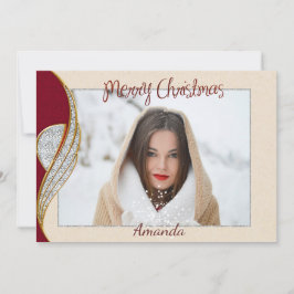 Festiva Tarjeta de Navidades fotográficos simple y elegant