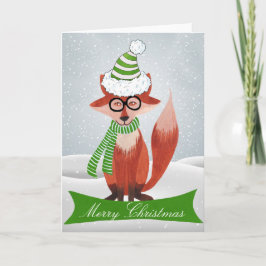 Festiva Tarjeta de Navidades Fox