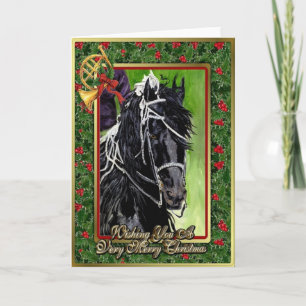 Festiva Tarjeta de Navidades Friesian Dressage Horse Blank