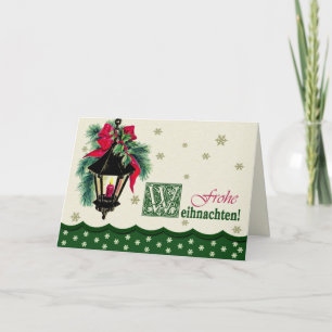 Festiva Tarjeta de Navidades Frohe Weihnachten en alemán