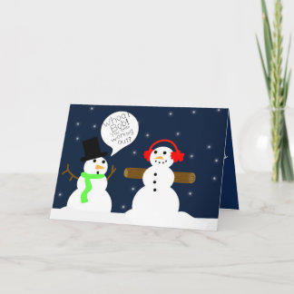 FESTIVA TARJETA DE NAVIDADES FUNNY SNOWMAN
