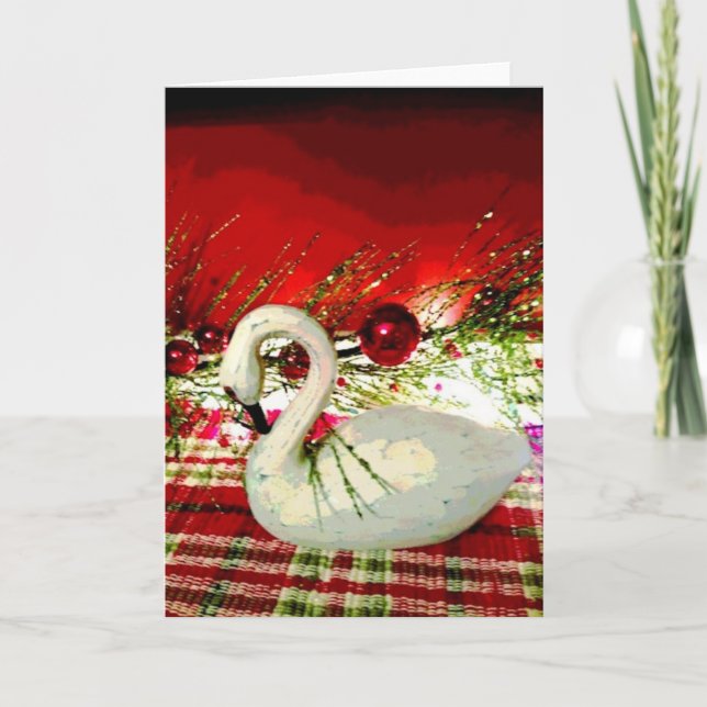 Festiva Tarjeta de Navidades gansos (Anverso)