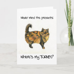 Festiva Tarjeta de Navidades gatos de Tabby marrón