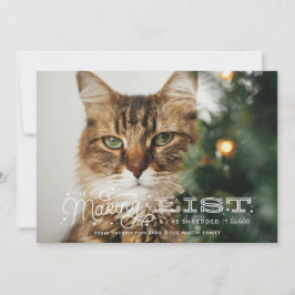 Festiva Tarjeta de Navidades gatos divertidos de lista tra