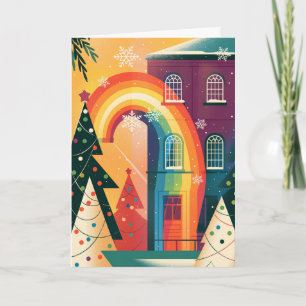 Festiva Tarjeta de Navidades Gay Moderno Simple y Elegante