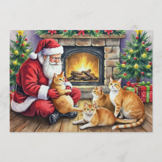 Festiva Tarjeta de Navidades Ginger Colour Cats