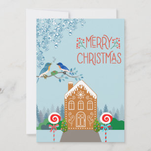 Festiva Tarjeta de Navidades Gingerbread alegres