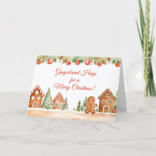Festiva Tarjeta de Navidades Gingerbread Hugs