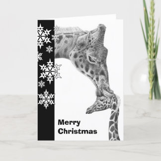 Festiva Tarjeta de Navidades Giraffe and Calf
