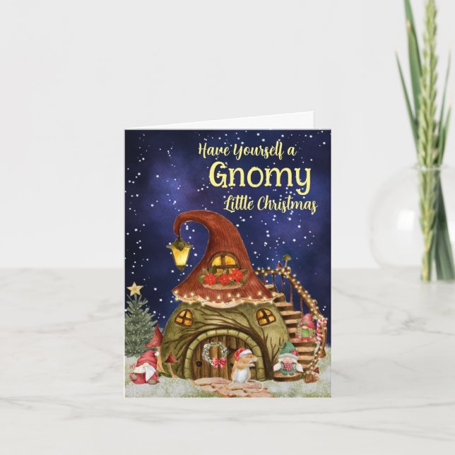 Festiva Tarjeta de Navidades Gnomy (Anverso)