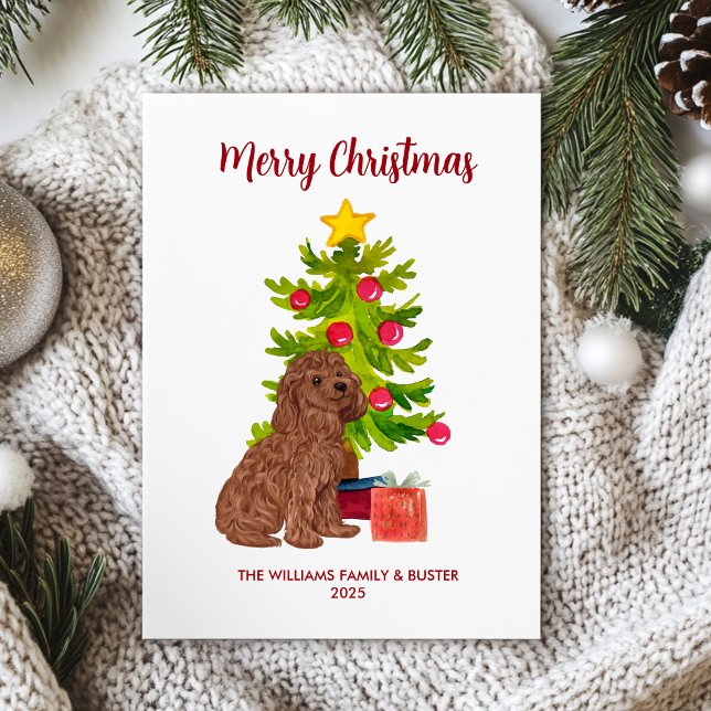 Festiva Tarjeta de Navidades Goldendoodle (Subido por el creador)