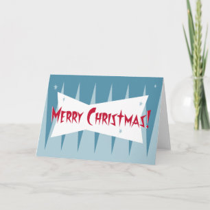 Festiva Tarjeta de Navidades Googie de Mediados del Siglo: