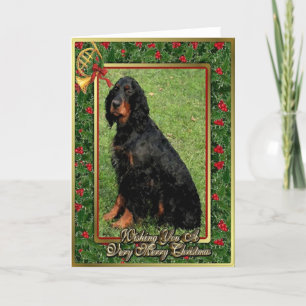 Festiva Tarjeta de Navidades Gordon Setter Dog Blank