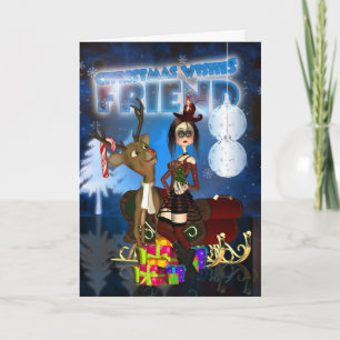Festiva Tarjeta de Navidades góticos de amistad, H.I.P. Y
