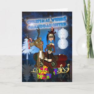 Festiva Tarjeta de Navidades góticos de la nieta, H.I.P. Y