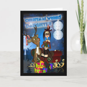 Festiva Tarjeta de Navidades góticos, H.I.P. Y renos
