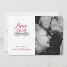 Tarjeta de Navidades Green Pine Peace on Earth