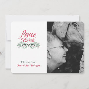 Festiva Tarjeta de Navidades Green Pine Peace on Earth