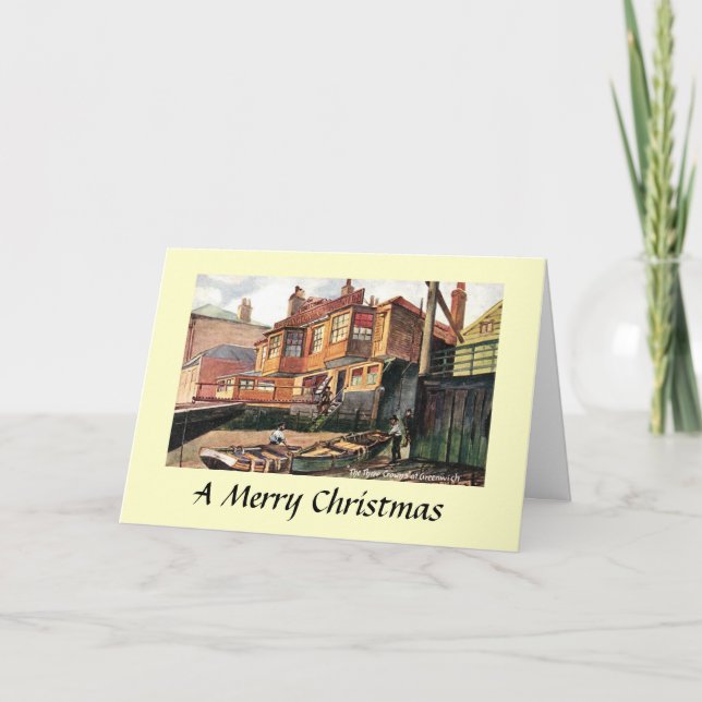 Festiva Tarjeta de navidades - Greenwich, Londres (Anverso)
