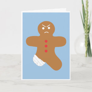 Festiva Tarjeta de Navidades Grumpy Gingerbread Man