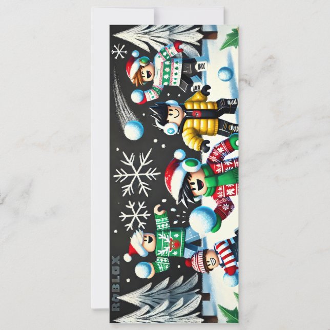 Festiva Tarjeta de Navidades Guay Chalkboard de Robloxo pa (Anverso)