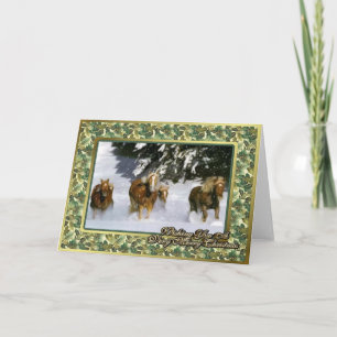 Festiva Tarjeta de Navidades Haflinger Horse Blank