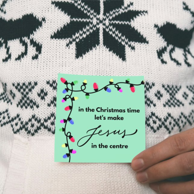Festiva Tarjeta de navidades: Hagamos de Jesús en el centr (Christmas Card - in the Christmas time let's make Jesus in the centre)