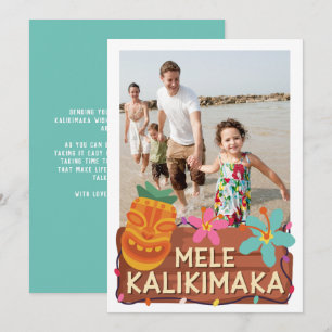 Festiva Tarjeta de Navidades hawaianos Mele Kalikimaka Fot