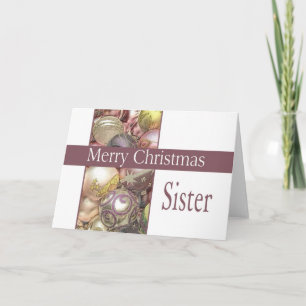 Festiva Tarjeta de Navidades hermanos con adornos