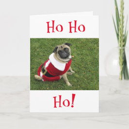 Festiva Tarjeta de Navidades HoHo Pug