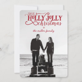 Festiva Tarjeta de Navidades Holly Jolly - 5" x 7" con sob