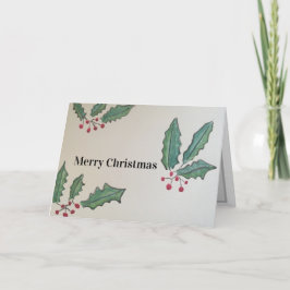Festiva Tarjeta de Navidades Holy y Ivy