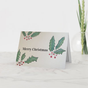 Festiva Tarjeta de Navidades Holy y Ivy