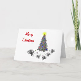 Festiva Tarjeta de Navidades horizontales de cáncer con te
