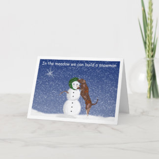 Festiva Tarjeta de Navidades Houla y Snowman