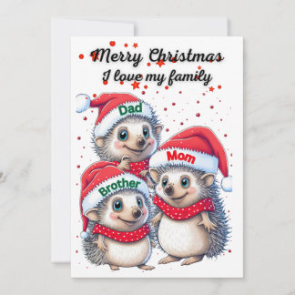 Festiva Tarjeta de Navidades imprimibles con porcupones